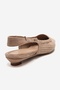 Aviva Beige Suede Pointed Toe Women's Low Heel Shoes - 5