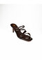 281 Brown Women's Heeled Evening Dress Slippers