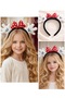Cute Luxury Plush Mickey Minnie Mouse Gloved Figured Crown with Polka Dots Red Bow Plush Crown