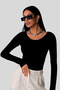 Women's 4-Piece Black White Cream Navy Princess Collar Bluz - 2