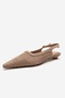 Aviva Beige Suede Pointed Toe Women's Low Heel Shoes - 6