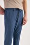 Indigo Comfort Fit Elastic Waist Flexible Fabric Jogger Pants - 3