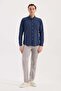 Cobalt Blue Comfort Fit Buttoned Collar Cotton Shirt - 2