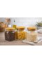 Glass Storage Jar with Bamboo Lid 330ml برطمان زجاجي بغطاء خشب محكم الإغلاق علبة تخزين للمطبخ - 3