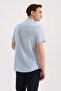 Ice Blue Comfort Fit Classic Collar Short Sleeve Shirt - 4
