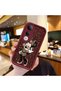Simple Maroon Silicone Phone Case Minnie Pattern Compatible with Vivo V50 Lite Shockproof - 2