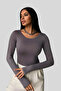 Women's 4-Piece Black White Cream Gray Princess Collar Bluz - 5