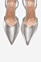 Renos Silver Patterned Pointed Toe Women's Heeled Evening Dress Shoes - 2