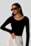Women's 4-Piece Black and White Brown Bordo Princess Collar Bluz - 2