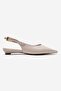 Jenna Ecru Skin Pointed Toe Women's Low Heel Shoes - 4