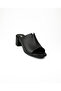 1513 Black Leather Heeled Daily Women's Slippers