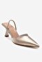 Renos Gold Patterned Pointed Toe Women's Heeled Evening Dress Shoes - 3