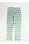 Girl's Leggings Mint Green Floral - Soft Textured Comfortable Cut Basic Leggings - 2