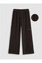 Lcw Kidsbrown Girls' Wide Leg Textured Pants - 2