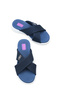 Matilda Rosetti Navy Blue Women's Cross Strap Non-Slip Sole Orthopedic Mesh Daily Comfortable Slippers - 2