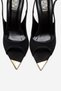 Amore Black Satin Metal Detailed Women's Heeled Shoes - 2