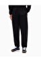 Men's Black Sweatpants with Elastic Waistband and Logo Detail