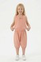 Girl's Sleeveless V-Neck Bow Detail Shalwar Cut Casual Summer Set - 3
