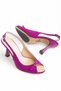 Large Size Women's Heeled Sandals Shoes Purple Satin Front Buckle