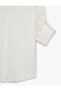 Regular Fit Long Sleeve Buttoned Court Collar Linen Shirt - 5