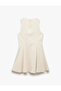 A-Line Sleeveless Halter Neck Mini Dress - 4