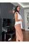Camel High Waist Pencil Skirt - 2