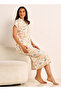 Midi Length Night Dress Short Sleeves Printed Viscose - Set of 2 - 3