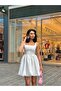 Balloon skirt square neck mini dress - 3