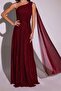 Women's Shoulder Detailed Pleated Sparkling Fabric Evening Dress Dpswll16 - 4