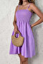 New Season Women's Rope Strap Gipeli Patterned Short Single Jersey Dress - 5