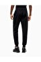 Men's Regular Cut Black Sweatpants with Elastic Waist and Cuffs, Technical Fabric, and Logo Detail - 4