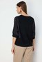 Collar Stone Embellished Mix Fabric Blouse - 5