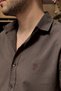 Men'S, Shirt Collar, Regular Fit, Cotton, Linen Woven, Old Money Culture, Embroidery Detailed Shirt G10 - 4