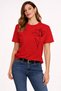 Women's Oversize T-Shirt Black Flower Printed 100% Cotton T-Shirt Comfortable Fit