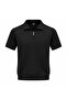 Turbulence Polo Collar Short Sleeve Zippered Men's Knitwear T-Shirt 7599