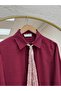 Adıgül Hidden Placketed Scarf Sleeve Cuffed Tunic-Şa1192 Claret Red - 3