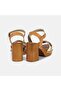 Women's White Colorful Stone Detailed Heeled Straw Sandals - 6
