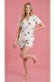 Women's Short Sleeve Lace Detailed Buttoned Wrinkled Shorts Pajama Set - 5