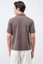 Brown Lyocell Blended Polo Collar Men's T-Shirt - 6