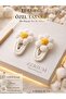 Children's and Women's Knitted Snap Buckle Handmade Daisy Series White - 9