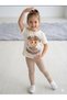 Girl's Ballerina Printed Cotton White Short Sleeve Set - 2