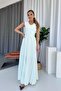 V-Neck Side Pleated Women's Dress - White