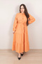 Orange Tiered Full-Length Maxi Dress