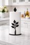 Black | |   Leaf Model | |   Vertical Roll Towel Holder Metal Towel Napkin Holder Paper Towel Holder Tabletop Napkin Holder Metal Napkin Holder - 2