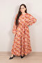 Rust Red Floral Tiered Maxi Dress