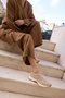 Pelluna Women's Beige Biscuit Genuine Leather Suede Sneaker - 6