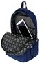 Ultra Luxury Unisex Navy Blue High School, Middle School Backpack, Double Compartment Pen Holder, Keychain - 8