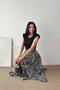 Women's Black Modern Cut Padded Asymmetrical Cut Marble Pattern Dress Nbk4593 - 3