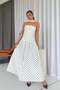Polka Dot Patterned Strapless Women's Dress - 7