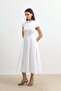 White Poplin Women's Midi Dress - 3